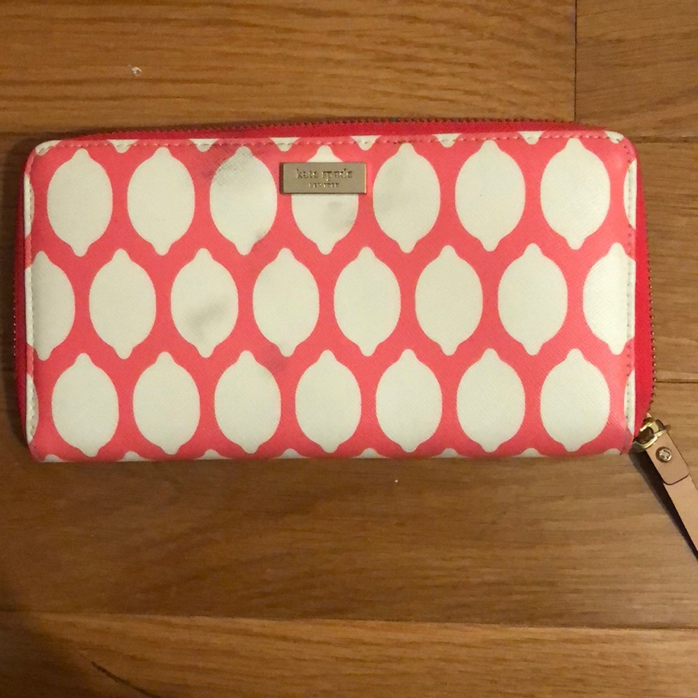 Pink and white lemon Kate Spade wallet
